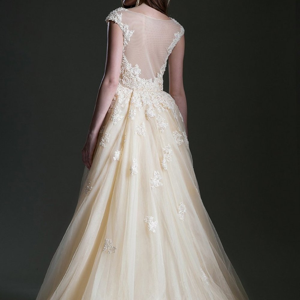 Illusion Neck A-Line Shape Prom Dress AL51256A - Picture 2 of 5